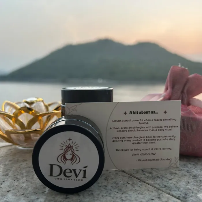 A jar of Shakti with the founder&rsquo;s note card